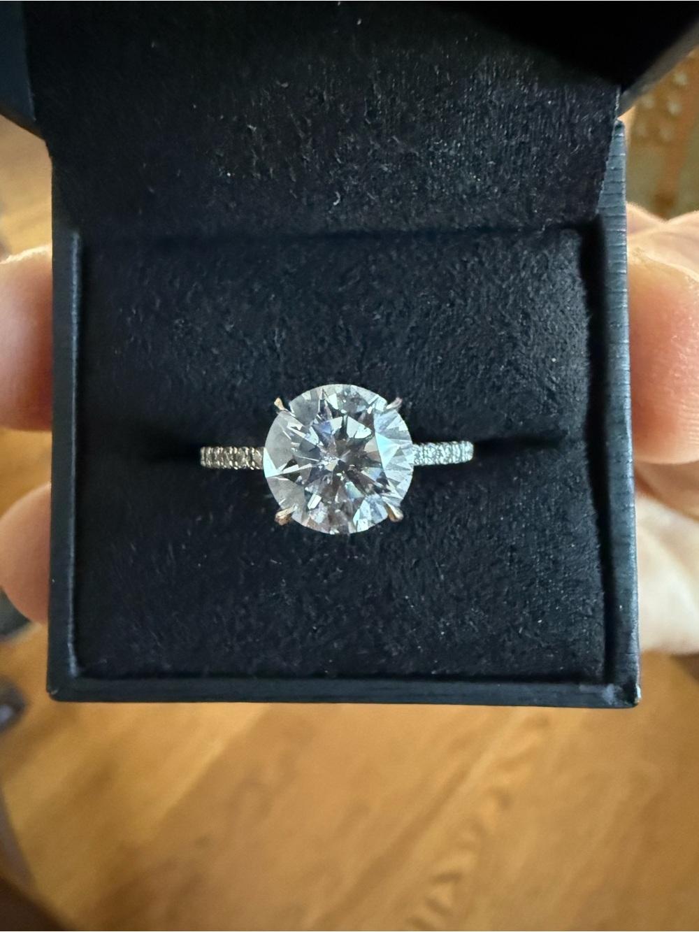 2.13 round brilliant near colorless lab diamond.  Stunning